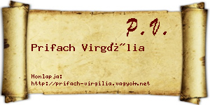 Prifach Virgília névjegykártya